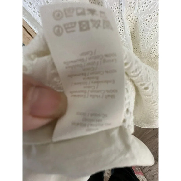 Boden white eyelet ruffle midi dress Size 6 R Spring Summer Dress - Picture 9 of 10